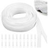 Rairsky Cerniera Lampo Bianca Continua Lunga 20 m Tagliabile, Larghezza 25 mm Cerniere Lampo a Metro, con 20 Estrattori in Plastica, Cerniere in Nylon Lampo Catena Continua per Biancheria da Letto, Abiti
