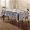 Home Direct Copritavolo in Tessuto Stampato Resistente Tovaglia da tavola rettangolare, Idrorepellente, stampa ad alta definizione, elegante e resistente, Antimacchia 140 x 180 cm Blue Beige