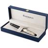Waterman Expert penna stilografica | laccatura nera e metallo con puntale dorato e cappuccio cesellato | punta media in acciaio inossidabile | confezione regalo