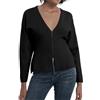 BTFONIA Maglione da Donna con Scollo a V, Blazer, Peplo, Manica Lunga, Lavorato a Maglia, Aperto sul Davanti, Cardigan, Maglioni(Black,S)
