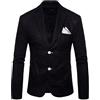 Generic Sakko - Giacca da uomo in cotone e lino, vestibilità normale, con 2 bottoni, slim fit, per il tempo libero, per il tempo libero, il festival, Nero , XXXXL