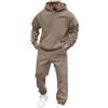 Generisch Tuta da jogging da uomo, invernale, a maniche lunghe, calda, con pantaloni in tinta unita, hip hop, felpa da uomo, con cappuccio, per il tempo libero, tracksuit sport, set da due pezzi, Azzurro, M