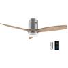 Cecotec Ventilatore da soffitto con luce e Wifi EnergySilence Aero 5600 Steel Aqua Connected. 40 W, 52 con 3 pale, telecomando, Adatto per uso esterno, modalità winter-summer, timer