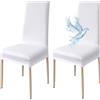 cecaro group Coprisedie con Schienale 6 Pezzi Elasticizzati, Impermeabili, Misura Universale, Coprisedia Soggiorno Cucina Moderna Lavabile Estraibile (bianco)