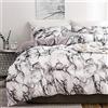 Ouduo Biancheria da Letto Marmo, Set Copripiumini e Federe Singolo Matrimoniali Set di Biancheria da Letto con Copripiumino e Federe per Ragazza Ragazzo (Bianca,200x200cm-3 Pezzi)