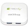 Techly 303546 Hub USB 3.2 Super Speed 4 Porte Bianco Bianco