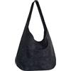 Ulisty Borsa a tracolla da donna in velluto a coste con tracolla larga borsa casual ascellare borsa a mano, Nero , Taglia unica, Bagaglio a mano