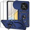 Jeelar NEINEI Cover per Magic 4 Lite/Honor X9 4G/5G + 2 Vetro Temperato,Custodia con Scorrevole Protezione Fotocamera,Militare Antiurto Outdoor Case Custodie con Supporto e Magnetico,Blu