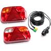 SPARKMOTO Luci Rimorchio per auto 12V Omologato con Cavo 5.5M Precablato Spina 13 pin & Connettore Baoionetta, Kit Fanali Posteriori Rimorchio 13 Poli con Cavo Cablaggio