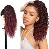 Ser Mulher Brianna Extension Coda Di Cavallo | Facile da applicare | Look naturale 100% | Termofibra resistente | Capelli Lunghi e Ricci,90 cm, 70 cm e 50 cm TERMOFIBRA (T-Burg Rosso Scuro Degrade, 50cm)