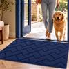 Biscpro Zerbini per Ingresso Interno,50x80cm Tappetino Antiscivolo Lavabile in Lavatrice,Zerbino d'Ingresso Polipropilene Assorbenti per Interno,Ingresso,Esterno,Corridoio,Balcone-Blu