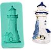 AIUII Stampo in silicone 3D con faro fai da te, per la produzione di candele, per fondente fatta in casa, vassoio per dolci