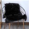 HLZDH, Tappeto, in pelle di pecora, agnello sintetico, pelliccia sintetica decorativa, super soffice, pelo lungo, effetto pelliccia, per divano/letto, nero, 90 x 60 cm