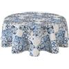 Home Direct Copritavolo in Tessuto Stampato Resistente Tovaglia da tavola, Idrorepellente, stampa ad alta definizione, elegante e resistente, Antimacchia, Rotonda 140 cm Blu Verde Beige