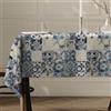 Home Direct Copritavolo in Tessuto Stampato Resistente Tovaglia da tavola rettangolare, Idrorepellente, stampa ad alta definizione, elegante e resistente, Antimacchia 140 x 180 cm Blu Verde Beige