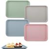 milaosk 4 vassoi da portata piccoli rettangolari per tè, cibo, snack, mini vassoio decorativo rosa, antiscivolo, riutilizzabile, per cucina, caffetteria, panetteria, 25 x 18 x 1,6 cm