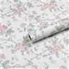 Hode Carta Adesiva per Mobili Fiore Armadio di Cucina Muro Tavolo Porta Scrivania Carta da Parati Fiore Rosa Autoadesiva Decorativa Vinile per Armadio Muro 40X300cm