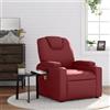 Gecheer Poltrona,Massaggiante,Relax Reclinabile,con Poggiapiedi,in Similpelle,Rosso Vino,74x88x97 cm,Poltrona per Anziani,Poltrona da TV,Poltrona Relax,Poltrona Reclinabile,Poltrona da Salotto
