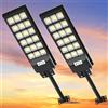 Viugreum 600W Lampione Solare LED Esterno 2 PACK, 576 Leds Lampione Solare con Telecomando, IP65 Impermeabile Lampioni Solari a LED da Esterno con Sensore di Movimento 6500K Lampione Solare da Esterno