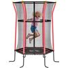 HOMCOM Trampolino Elastico per Bambini 3-10 Anni con Ingresso a Cerniera e Pali Imbottiti, Tappeto Elastico in Acciaio, PP e EPE, Ø163.5x190 cm, Rosso