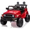 Baloveby Auto antiscivolo per bambini, 12 V, con licenza Toyota, auto elettrica per bambini, con telecomando, musica, luci a LED, sistema di sospensione, doppie porte, cintura di sicurezza (rosso)