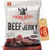Viking Bites Beef Jerky Barbecue 400 g (8 x 50 g) - Manzo essiccato - Snack a base di carne con alto contenuto proteico