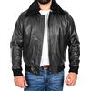 A1 FASHION GOODS Giacca da pilota da uomo in vera pelle bovina resistente Air Force Harrington Bomber Gripen, Nero , XL