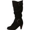 Generic Stivali da donna a metà polpaccio con tacco affusolato grosso e fibbia con cintura punta rotonda stivali da donna con cerniera laterale eleganti e versatili stivaletti antiscivolo casual comodi