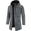 JMEDIC Giacconi Invernali Lungo Maschile Manica Lunga Collo Spesso Giacca Cardigan Maglione a Quadri Tinta Unita Giubbotti Invernali Maglione Pullover (Dark Gray, XL)
