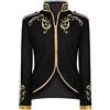 Generic Abbigliamento medievale da uomo costume da principe blazer giacca gotica steampunk frack cappotto da uomo smoking festivo abito medievale vittoriano retro giacca per carnevale Halloween, Nero , XXL