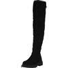 Queentina Stivali da donna effetto camoscio B2719-KB, Nero , 37 EU