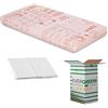 EVERGREENWEB MATERASSI & BEDS EVERGREENWEB Materasso Lettino o Culla per Bambini 64x124 cm alto 12cm + Cuscino ANTISOFFOCO su misura GRATIS con Fodera in Cotone Naturale, Rivestimento Sfoderabile Rosa Anallergico Lavabile