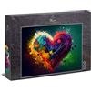 Ulmer Puzzleschmiede - Puzzle a forma di cuore Colors of Love - Illustrazione a forma di cuore ricca di colori come puzzle da 1000 pezzi - Svivace motivo puzzle della collezione Colori & Fantasy