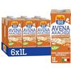 ISOLA BIO Bevanda di Avena e Arachidi Biologica, Senza Zuccheri Aggiunti, 100% Ingredienti Naturali, Fonte di Proteine, per Vegani e Vegetariani, 6 Confezioni da 1 Litro
