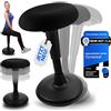 Dynaseat Sgabello ergonomico regolabile in altezza per sedersi e stare in piedi (nero, 65-85 cm Variante) - Sgabello da ufficio ergonomico - Sgabello da scrivania con effetto oscillante - Aiuto in