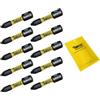 SabreCut 10 x SabreCut SCPH132_10 Set di punte per cacciavite a impatto magnetico PH1 da 32 mm Phillips resistente compatibile con Dewalt Milwaukee Bosch Makita e altro