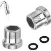ShnminEU 2 Pezzi Adattatore per Rubinetto in Ottone da M18 a M22 NPT Filettatura Maschio da M18 a M22 Filettatura Maschio Connettore Aeratore per Lavello Aeratore da Cucina Filtro Acqua
