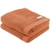 TOM TAILOR Handtuch, Color Bath Towel Warm Coral, 2er Set, 50x100 cm, 100% Baumwolle/Frottier, mit Aufhänger und Label mit Logo