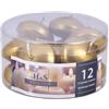 DONAU HOME Set di candele galleggianti/oro, 12 pezzi, 2,8 x 4,8 cm, durata 4 ore, candele galleggianti, candele calde e galleggianti, per cena, matrimonio, piscina