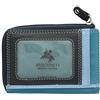 VISCONTI Porta carte di credito sottile di pelle.Visconti collezione Rainbow PHI PHI RB110 Azzurro Multi