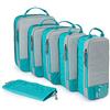 BAGSMART Organizer Valigia 6 Pezzi Set, Packing Cubes Compression Organizzatori Viaggio, Include Borse Porta Scarpe Con Coulisse, Per Zaini, Valigie e Contenitori per La Casa, Lago Blu, 6 Pezzi