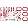 Generic Toworldit - Set di 31 adesivi per interni in ABS, per cruscotto e volante, compatibile con Jeep Renegade 2015-2020, colore: Rosso