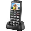 CHAKEYAKE Telefono Cellulare per Persone Anziane, G180 GSM Dual Sim con Tasti Grandi e Facile da Usare | Funzione SOS | Batteria di Grande Capacità | Volume Alto | Base di Ricarica | Nero