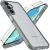 iVoler Cover Opaca per Samsung Galaxy A16 4G / A16 5G con 2 Pezzi Vetro Temperato, [Antiurto di Grado Militare] [Protezione Della Fotocamera] Custodia Traslucida Sottile Anti-Impronte Case, Grigio