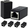 FunWorth 6 Pezzi Accoppiatore RJ45 10Gbps, Connettori RJ45 in Linea Schermato per Prolunga, Connettore Ethernet Femmina a Femmina per Cavi di Rete Cat5, Cat5e, Cat6 e Cat7 - (Nero-6 pezzi)
