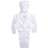 Lito Angels - Abito da Battesimo per Bimbo, Completo Bianco 5 Pezzi Set (Gilet, Camicia, Pantaloni, Papillon e Cappello), Taglia 24 Mesi, Stile A, Manica Lunga