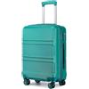 KONO Valigia Media 65cm Rigida e Leggero ABS Valigie con TSA Lucchetto e 4 Ruote, Turchese