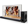 MEREDO Soundbar per TV PC Gaming Soundbar con Subwoofer 2.1CH Altoparlanti per computer 2 in 1 staccabili Trasmissione audio USB e bassi/acuti regolabili 5 EQ -HD-ARC/BT5.4/Ottico/AUX