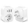 Carehabi Adattatore da viaggio South Africa Adattatore India Germania con 2 USB C + 1 USB-C, adattatore da viaggio per Sudafrica, India, Sri Lanka, Namibia, Nepal