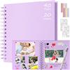 Boic Album Fotografico 21x21cm Spirale Scrapbook, Fai da Te Album Foto 40 Pagine Guestbook, Regali Nozze Natale Valentino Regalo di Anniversario Compleanno (Viola)